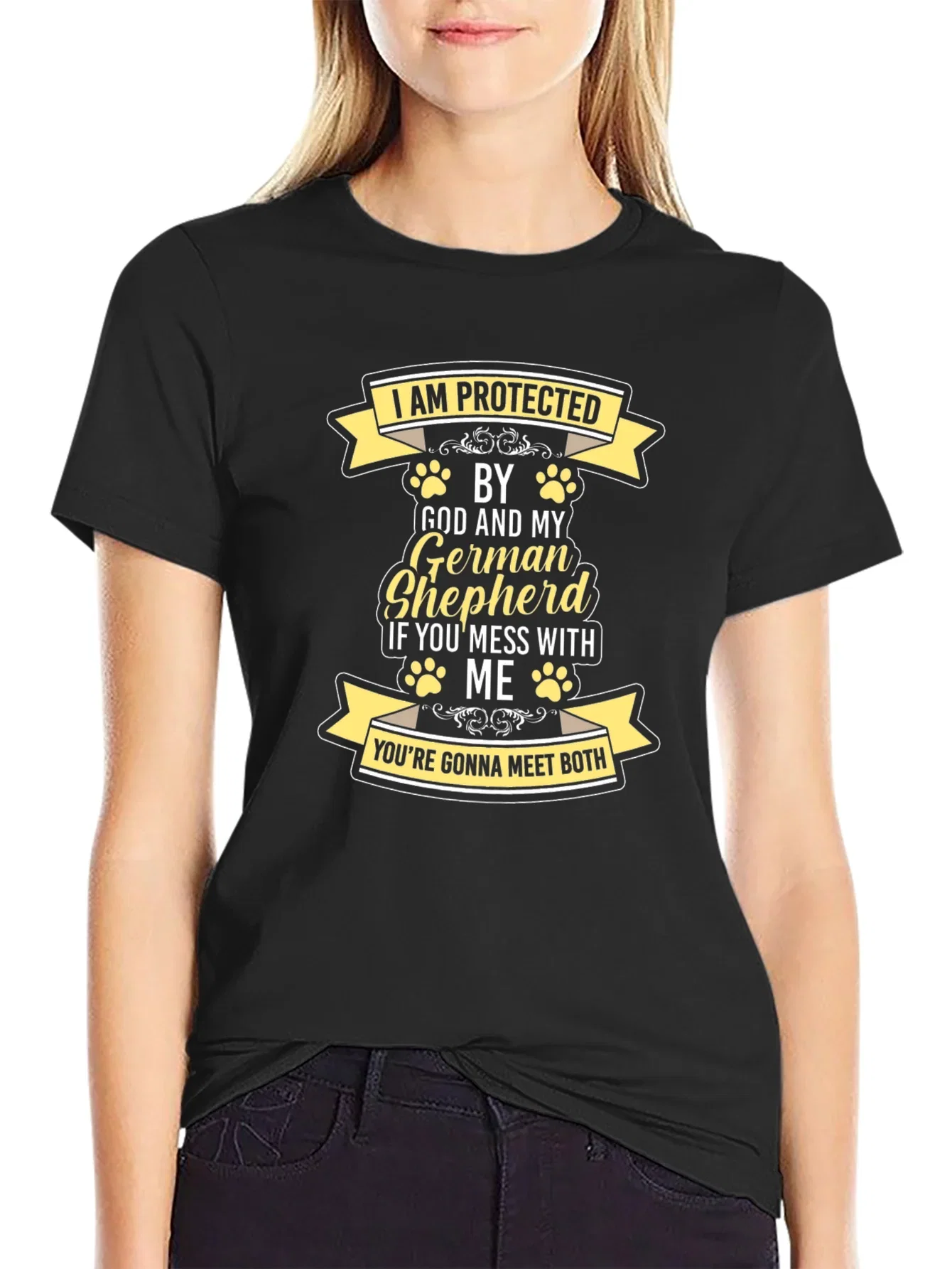 Protected by God and German Shepherd T-Shirt