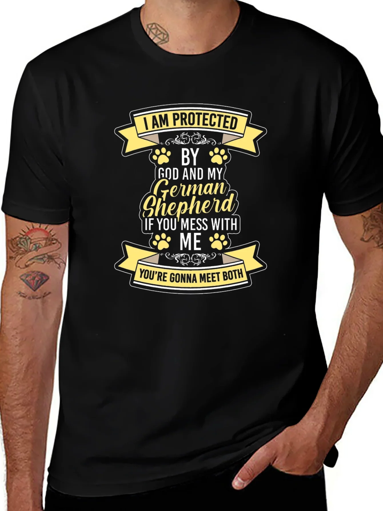 Protected by God and German Shepherd T-Shirt