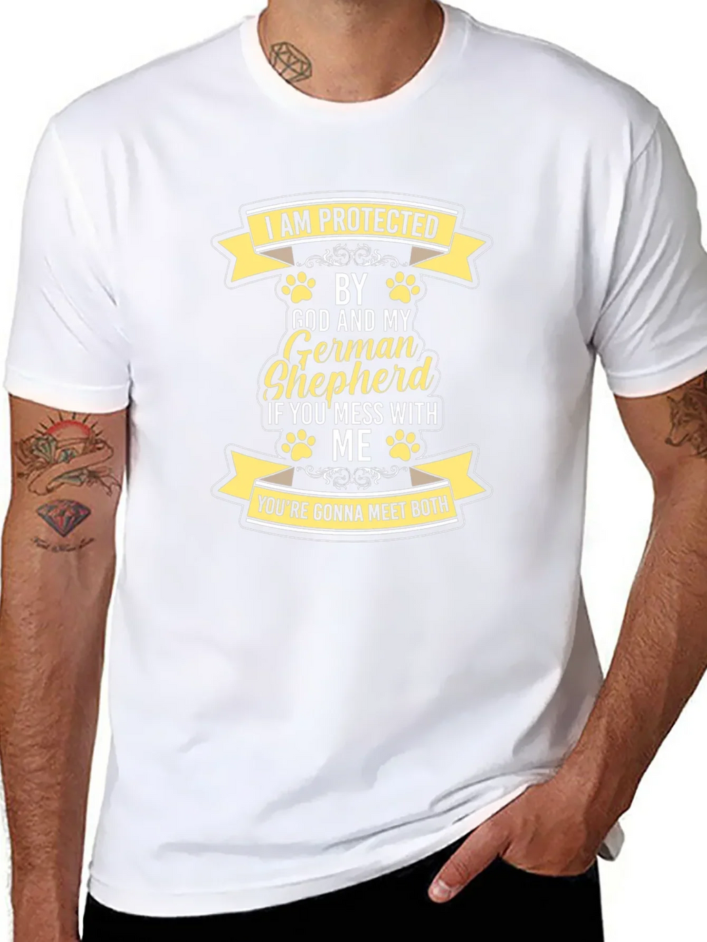 Protected by God and German Shepherd T-Shirt