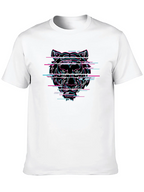 Glitch Tiger Graphic Black T-Shirt