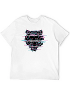 Glitch Tiger Graphic Black T-Shirt
