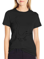 Black T-Shirt with Alligator Outline Design