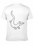Black T-Shirt with Alligator Outline Design