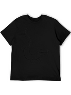 Black T-Shirt with Alligator Outline Design