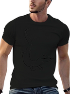 Black T-Shirt with Alligator Outline Design