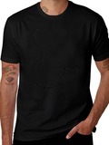 Black T-Shirt with Alligator Outline Design
