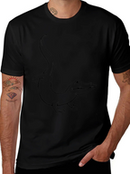 Black T-Shirt with Alligator Outline Design