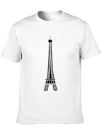 Eiffel Tower Graphic Tee - Modern Black T-Shirt