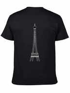 Eiffel Tower Graphic Tee - Modern Black T-Shirt