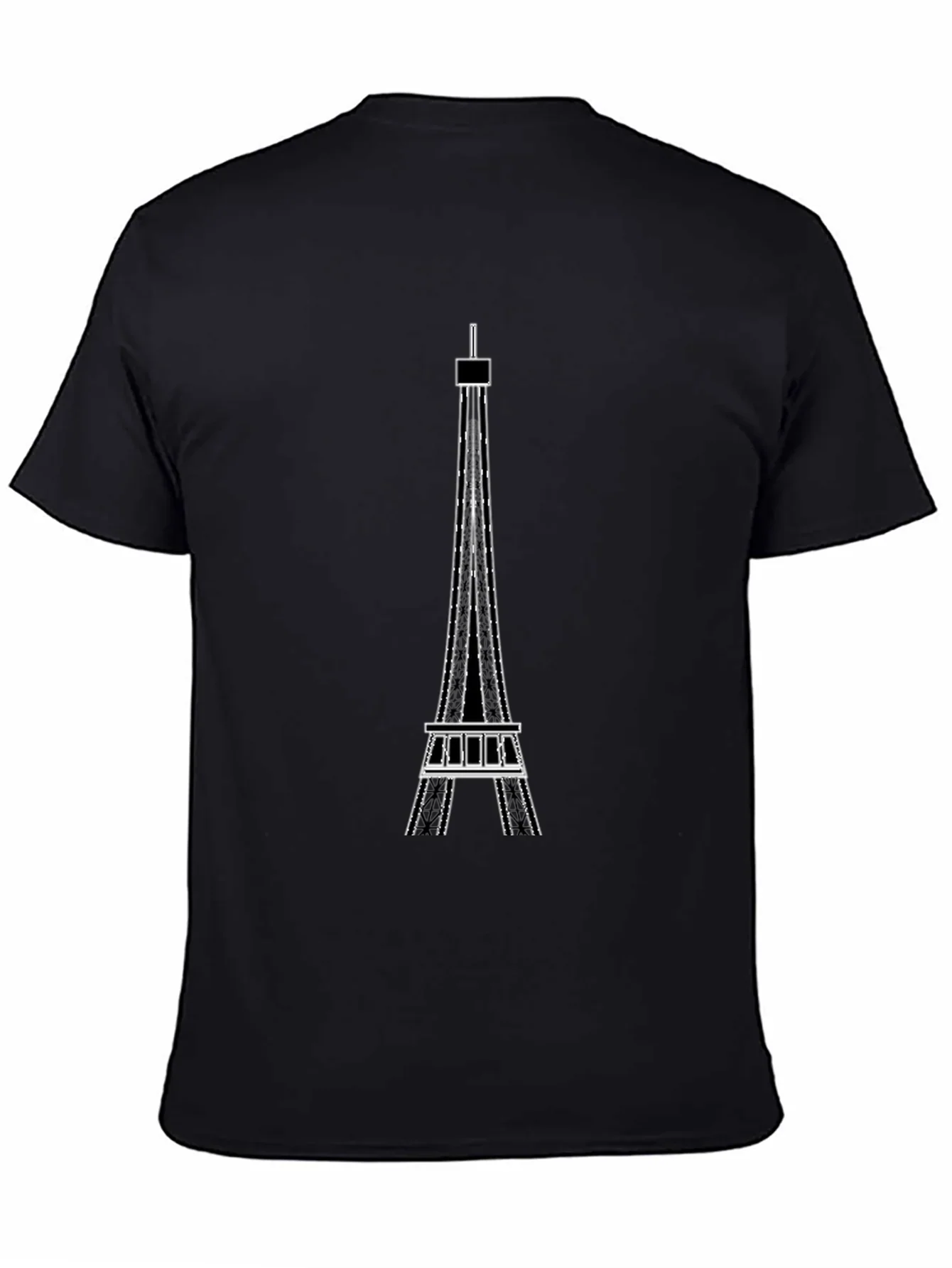 Eiffel Tower Graphic Tee - Modern Black T-Shirt