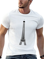 Eiffel Tower Graphic Tee - Modern Black T-Shirt