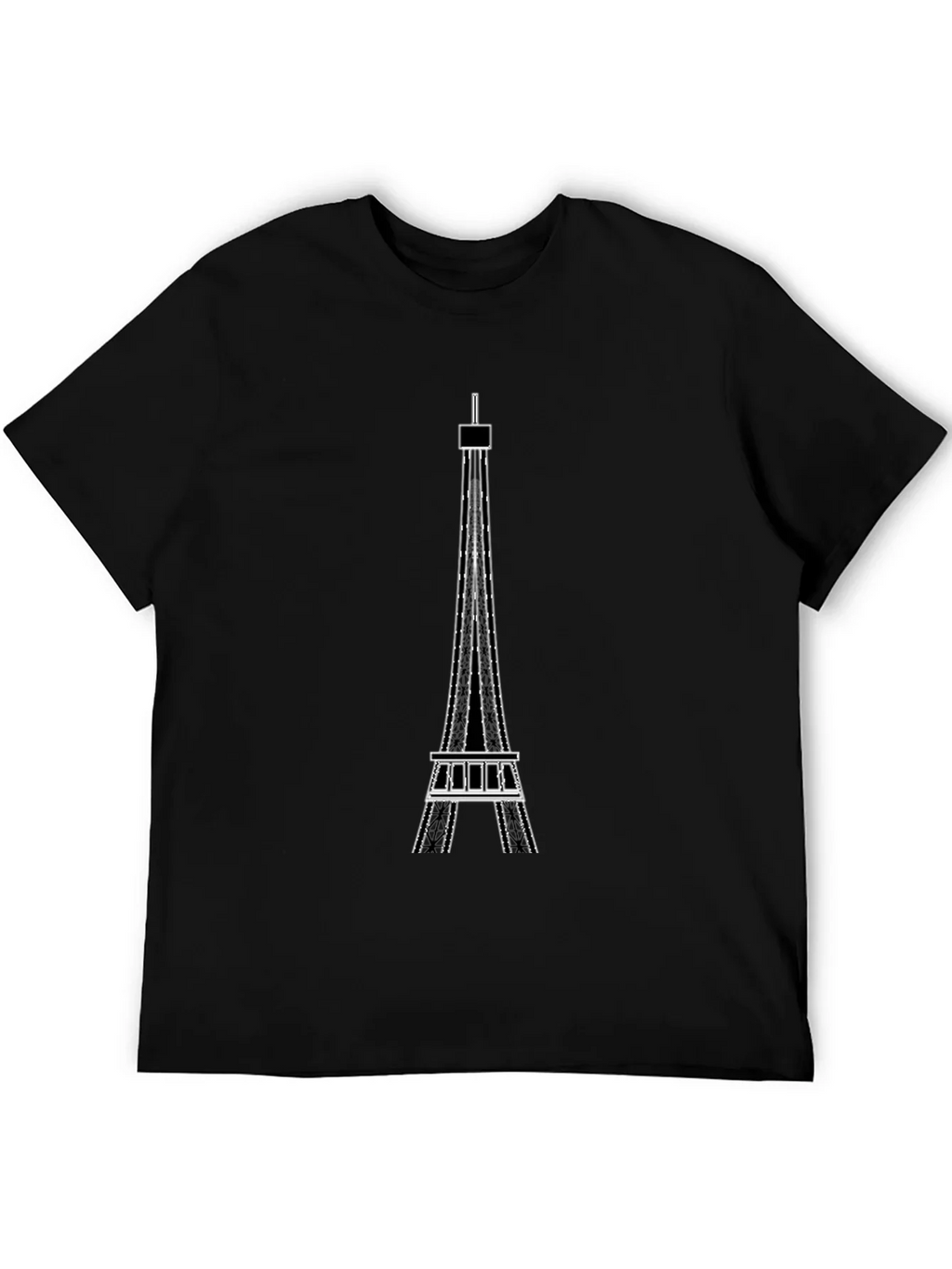 Eiffel Tower Graphic Tee - Modern Black T-Shirt