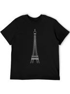 Eiffel Tower Graphic Tee - Modern Black T-Shirt
