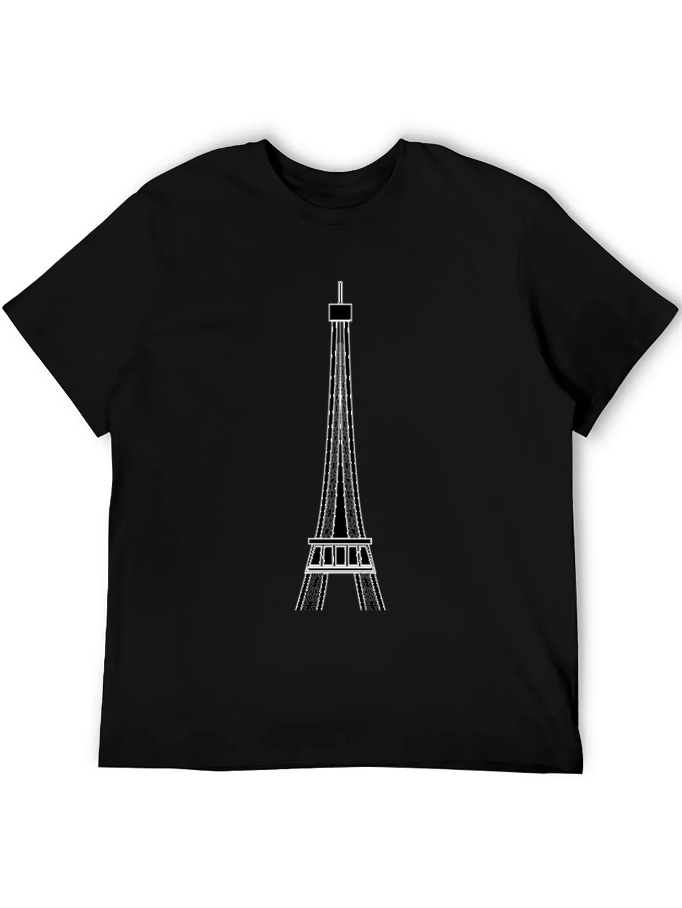 Eiffel Tower Graphic Tee - Modern Black T-Shirt
