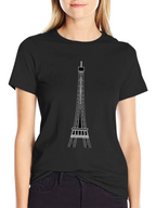 Eiffel Tower Graphic Tee - Modern Black T-Shirt