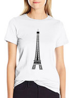 Eiffel Tower Graphic Tee - Modern Black T-Shirt