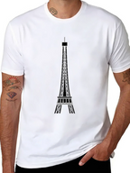 Eiffel Tower Graphic Tee - Modern Black T-Shirt