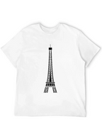 Eiffel Tower Graphic Tee - Modern Black T-Shirt