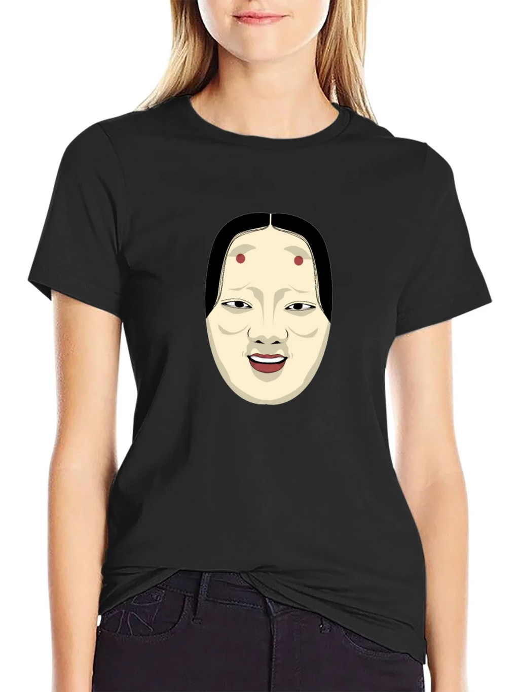 Kabuki Mask Graphic Tee - Unique Japanese Art Shirt