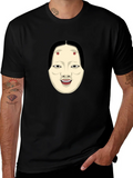 Kabuki Mask Graphic Tee - Unique Japanese Art Shirt