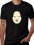 Kabuki Mask Graphic Tee - Unique Japanese Art Shirt