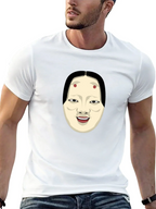 Kabuki Mask Graphic Tee - Unique Japanese Art Shirt