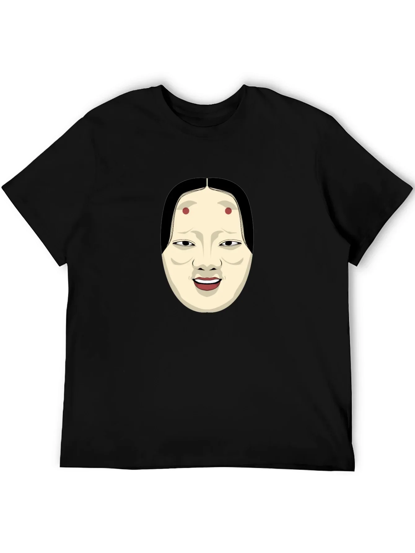 Kabuki Mask Graphic Tee - Unique Japanese Art Shirt