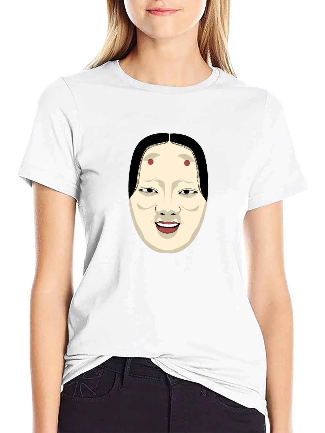 Kabuki Mask Graphic Tee - Unique Japanese Art Shirt