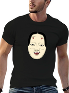 Kabuki Mask Graphic Tee - Unique Japanese Art Shirt