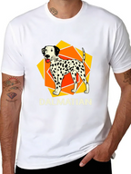Dalmatian Dog Graphic Print Black T-Shirt