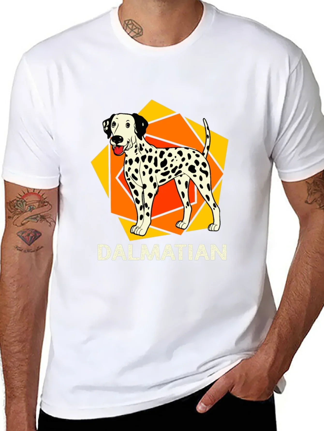 Dalmatian Dog Graphic Print Black T-Shirt
