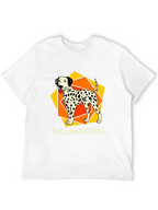 Dalmatian Dog Graphic Print Black T-Shirt