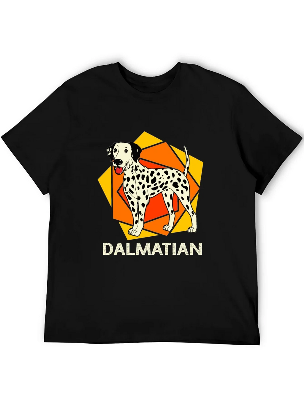 Dalmatian Dog Graphic Print Black T-Shirt