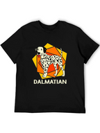 Dalmatian Dog Graphic Print Black T-Shirt