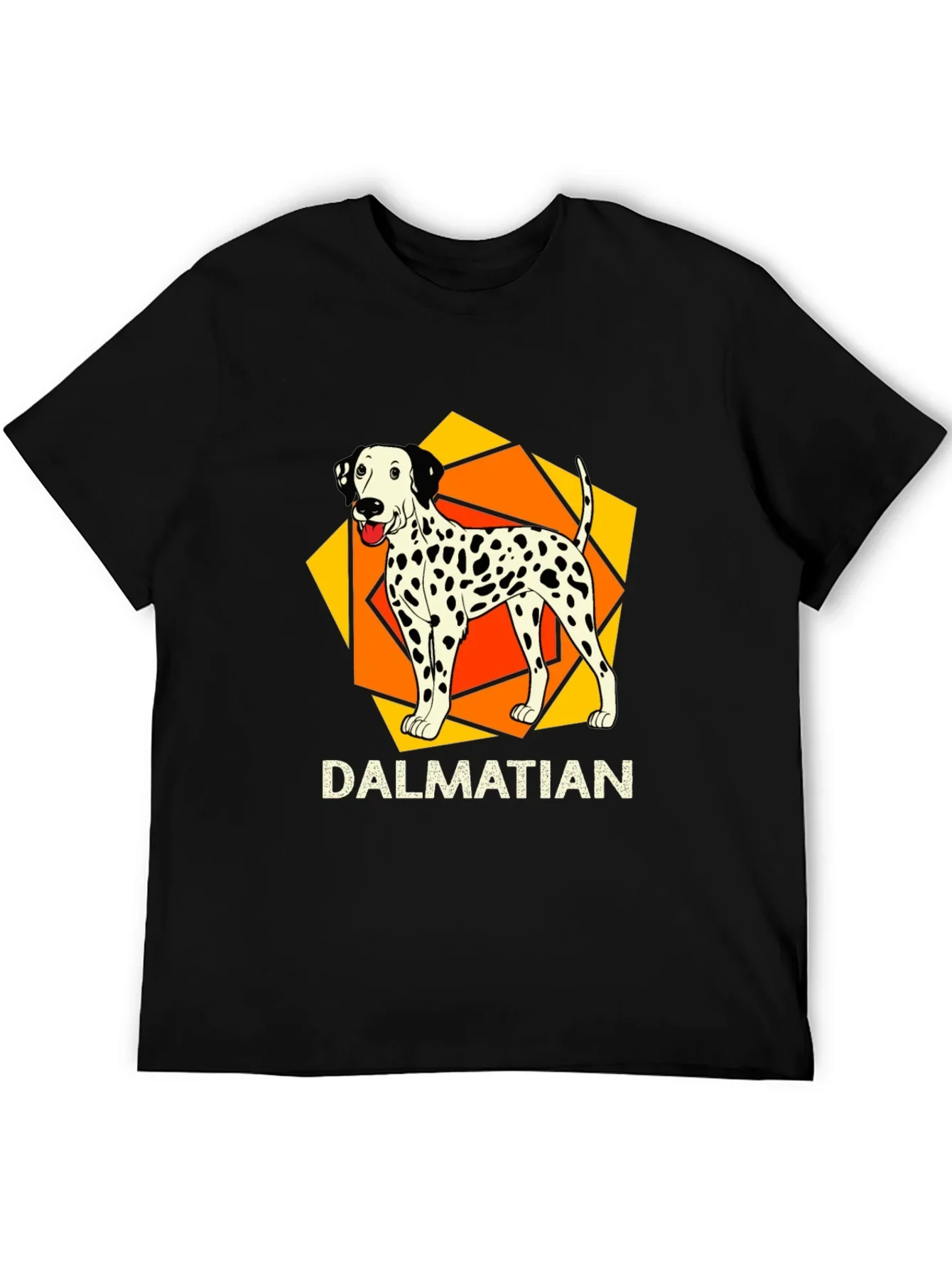 Dalmatian Dog Graphic Print Black T-Shirt