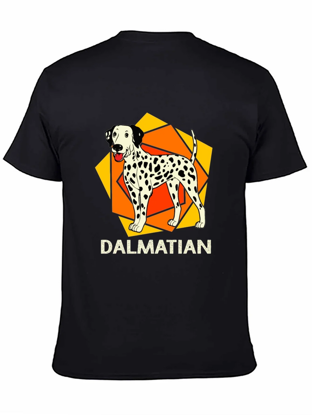Dalmatian Dog Graphic Print Black T-Shirt