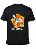 Dalmatian Dog Graphic Print Black T-Shirt