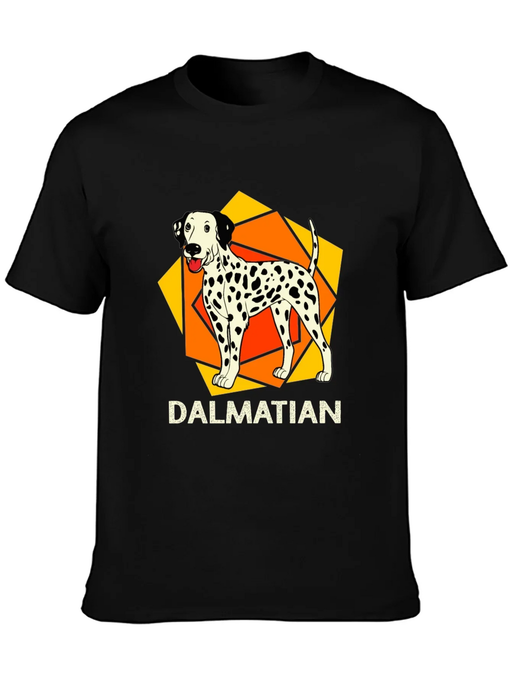 Dalmatian Dog Graphic Print Black T-Shirt