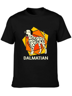 Dalmatian Dog Graphic Print Black T-Shirt