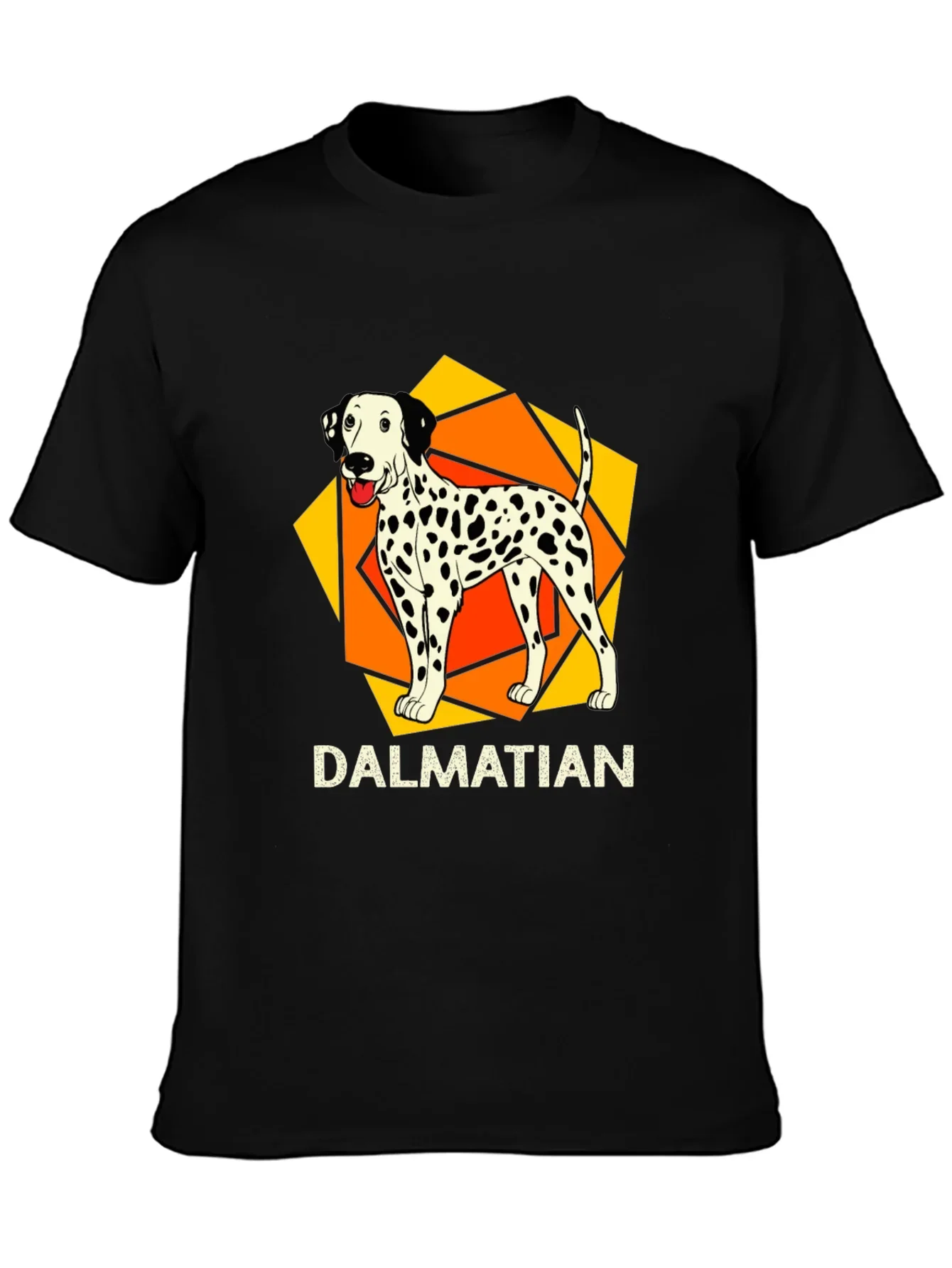 Dalmatian Dog Graphic Print Black T-Shirt