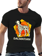 Dalmatian Dog Graphic Print Black T-Shirt