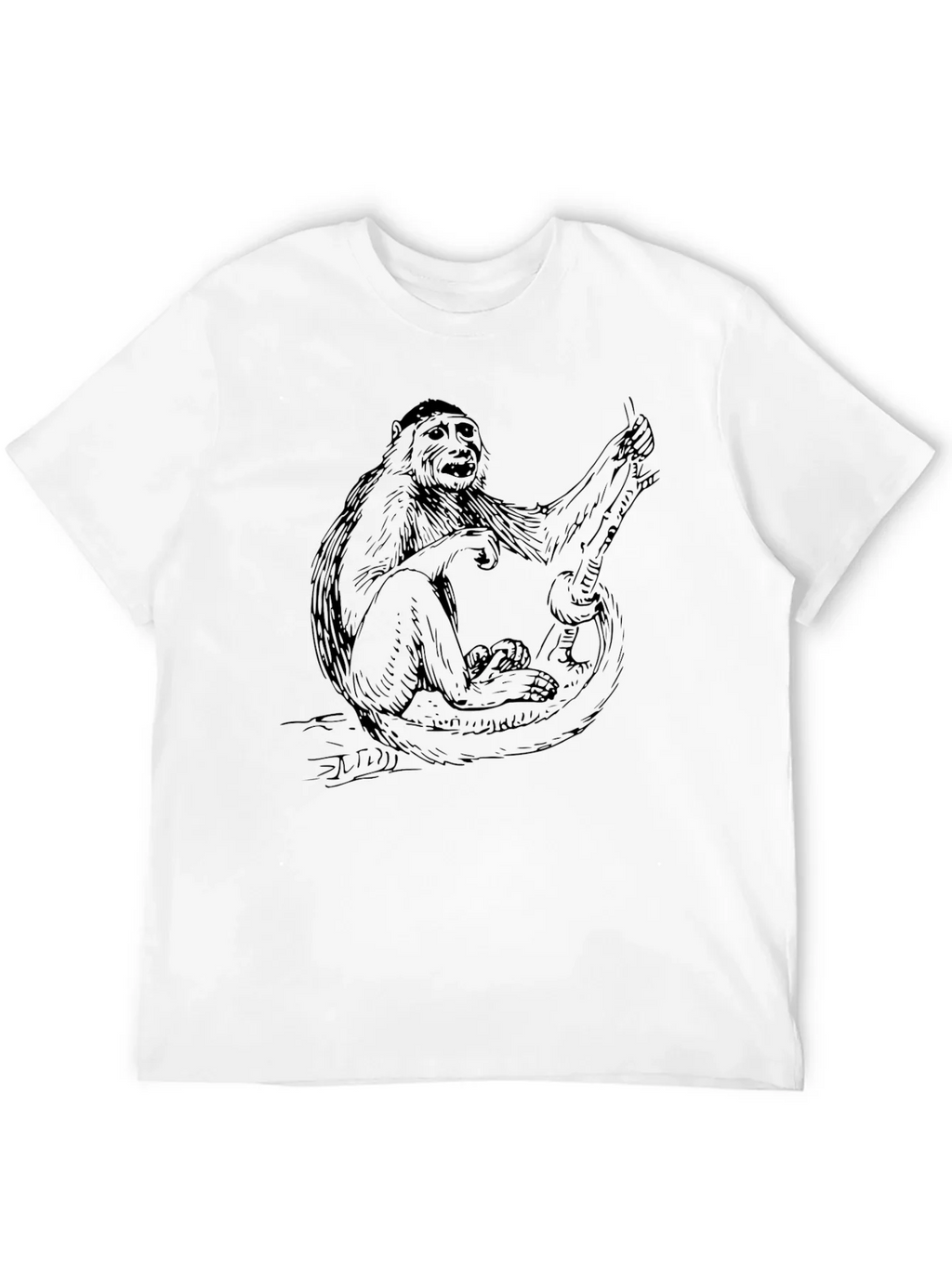 Monkey Graphic Black T-Shirt - Cool Animal Tee