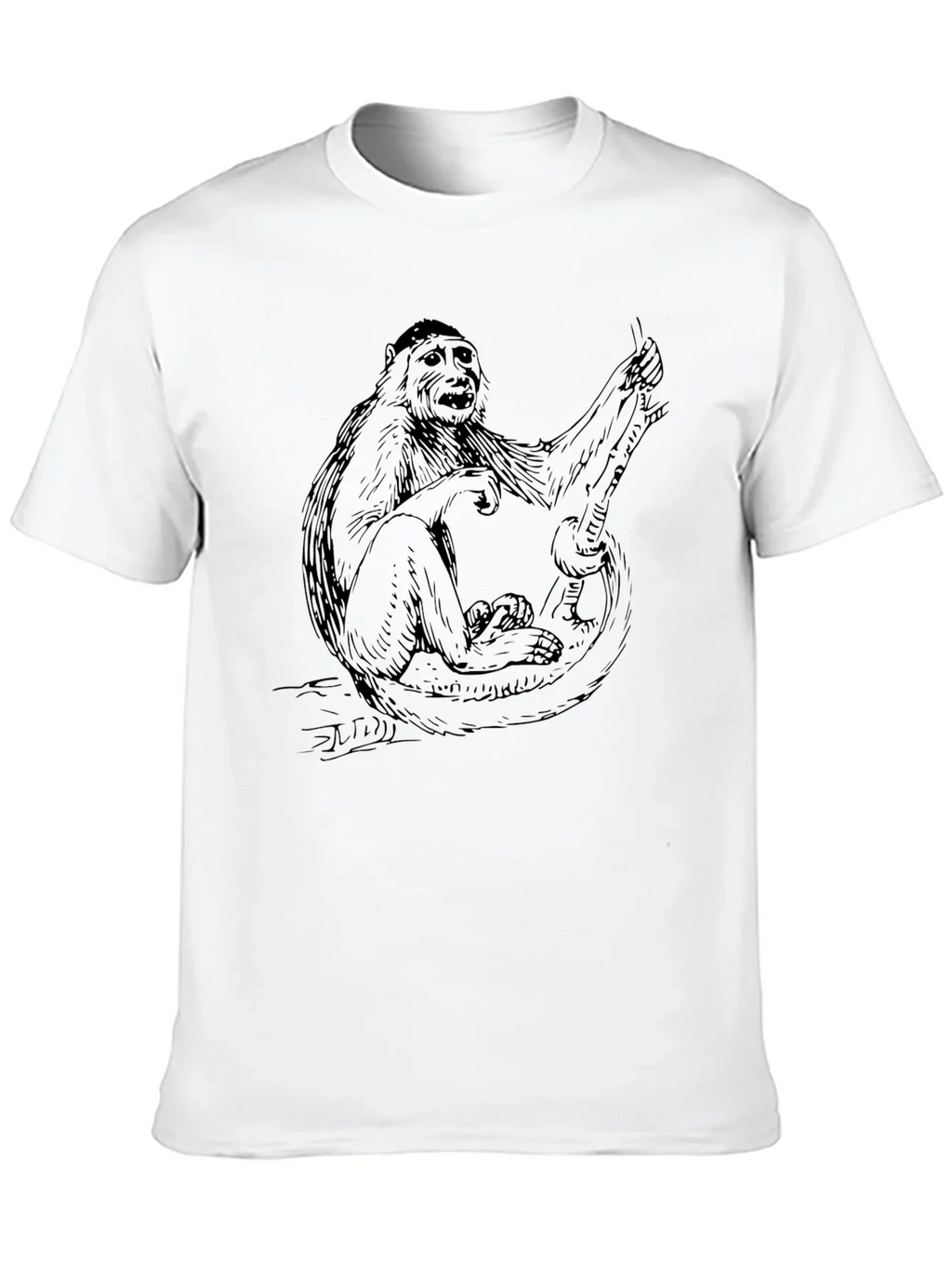 Monkey Graphic Black T-Shirt - Cool Animal Tee