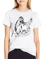 Monkey Graphic Black T-Shirt - Cool Animal Tee