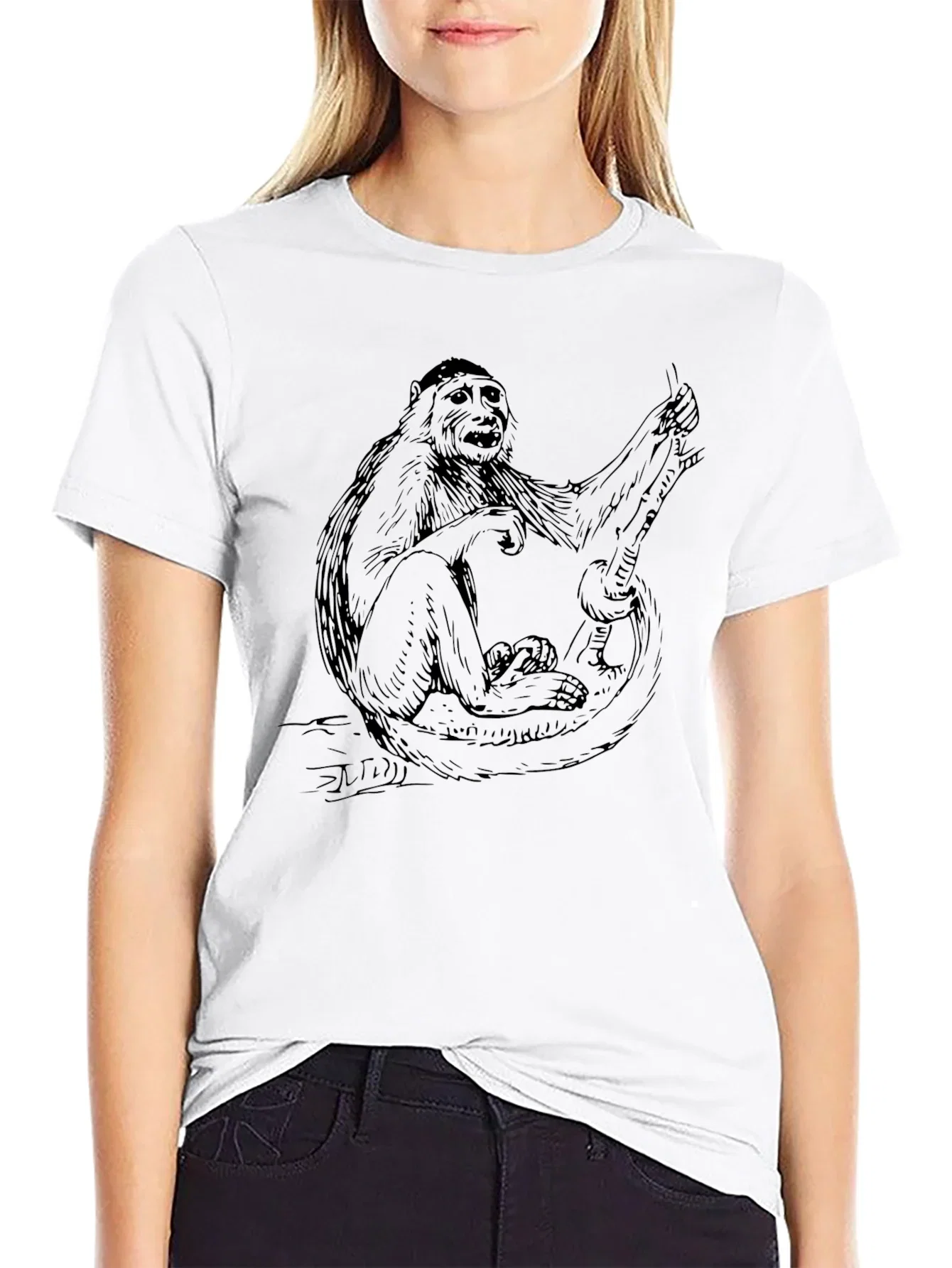 Monkey Graphic Black T-Shirt - Cool Animal Tee