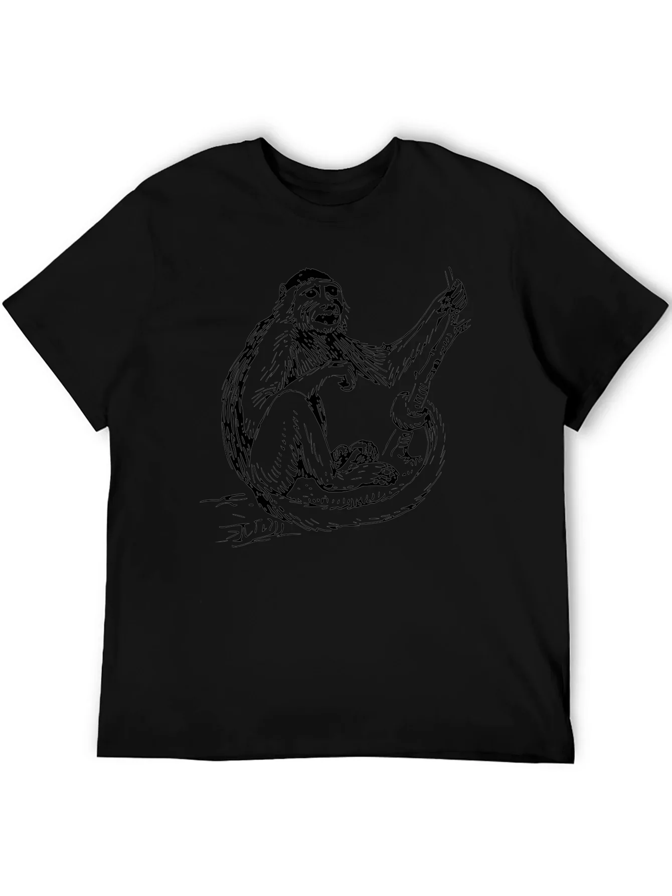 Monkey Graphic Black T-Shirt - Cool Animal Tee
