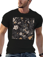 Floral Print Black T-Shirt - Stylish Casual Wear