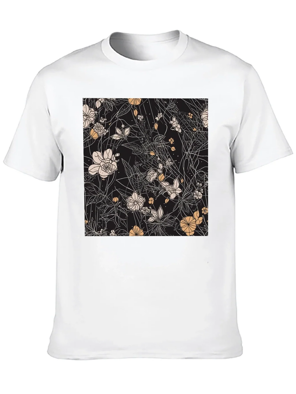Floral Print Black T-Shirt - Stylish Casual Wear