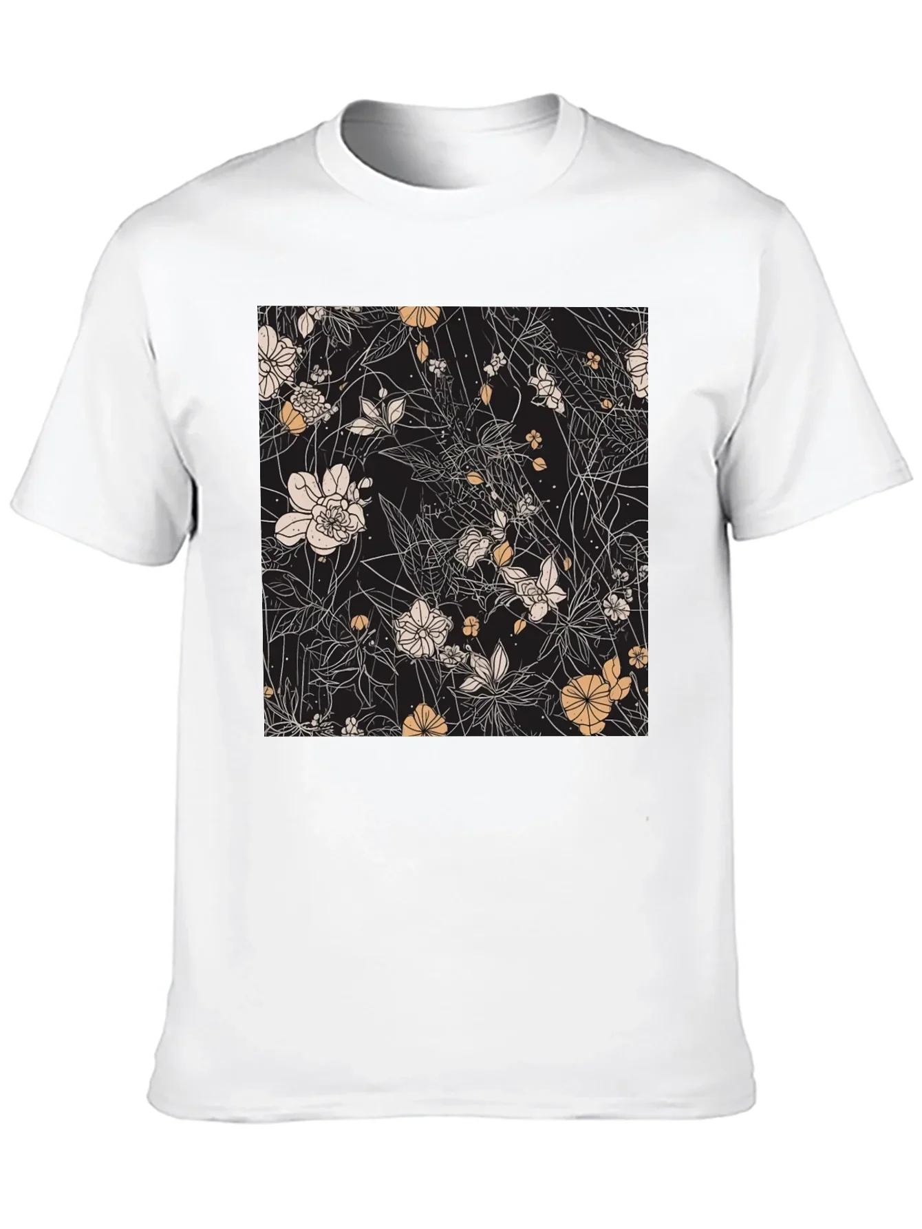 Floral Print Black T-Shirt - Stylish Casual Wear
