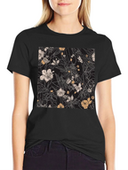 Floral Print Black T-Shirt - Stylish Casual Wear